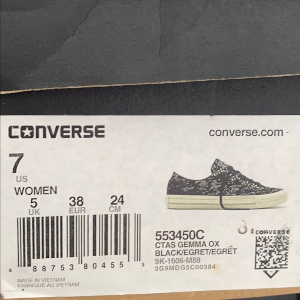 Converse Ctas Gemma OX Black/Mouse LT W AUTHEN - Picture 9 of 9